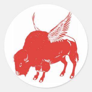 Buffalo Wings Runder Aufkleber