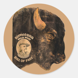 Büffel-Bills wilde Westshow Vintages 1898 Runder Aufkleber