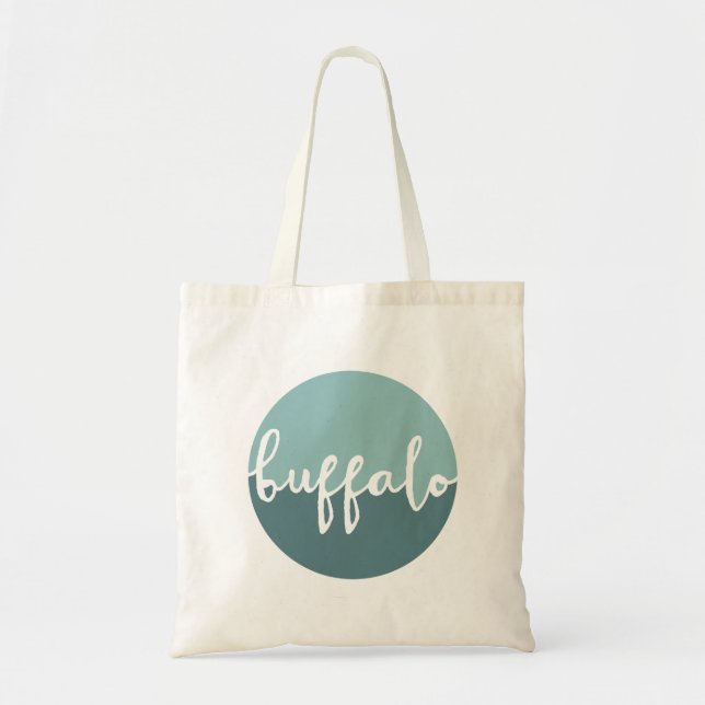 Büffel, blauer Kreis Ombre New York | Tragetasche (Vorne)