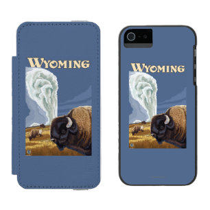 Büffel durch altes zuverlässiges Vintages Incipio Watson™ iPhone 5 Geldbörsen Hülle
