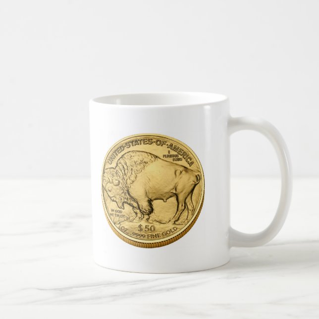 Büffel-Goldbarren-Goldmünze Kaffeetasse (Rechts)
