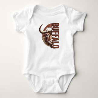 Büffel-Illustration mit Tippfehler-Design Baby Strampler