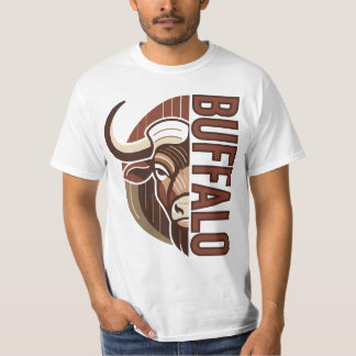 Büffel-Illustration mit Tippfehler-Tee-Design T-Shirt