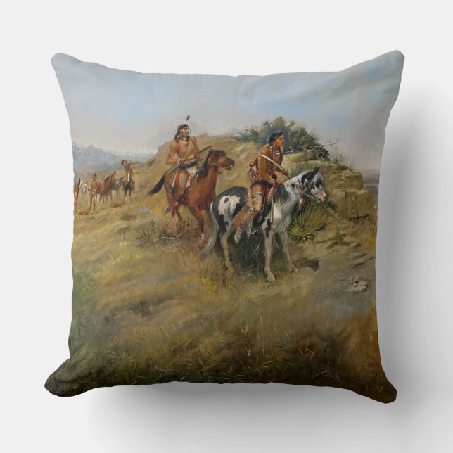 Büffel-Jagd, 1891 (Öl auf Leinwand) Kissen (Vorderseite)