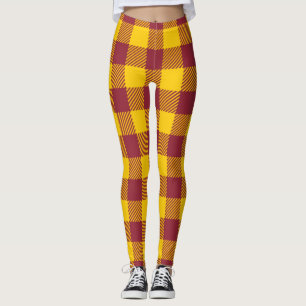 Büffel kariert - Rot und Gold Leggings