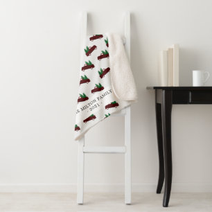 Büffel karierter Truck Weihnachtsbaummonogramm Sherpadecke