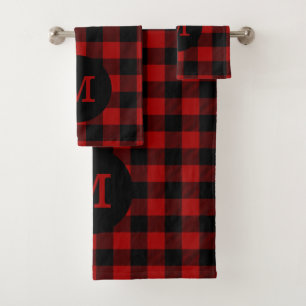 Büffel-kariertes Monogramm Badhandtuch Set