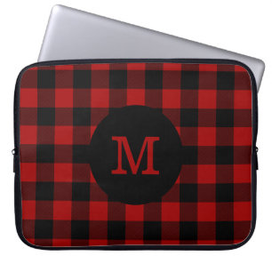Büffel-kariertes Monogramm Laptopschutzhülle