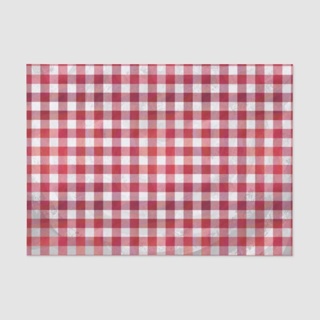 Büffel-kariertes Rotes und weiß Seidenpapier (Vorderseite)