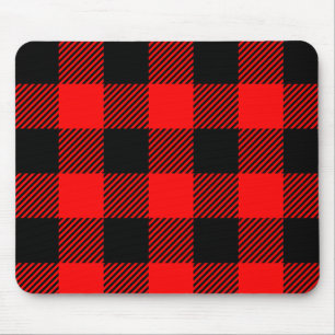 Büffel-Karo-roter und schwarzer Mousepad