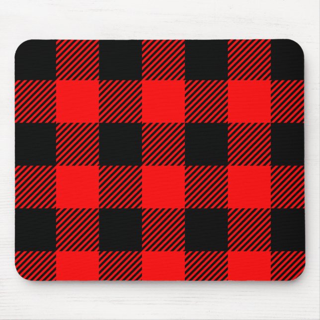 Büffel-Karo-roter und schwarzer Mousepad (Vorne)