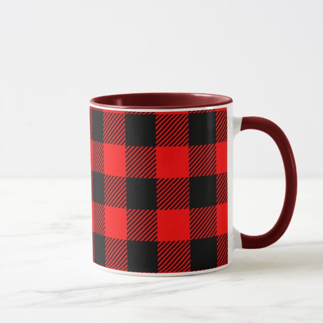 Büffel-Karo-roter und schwarzer Tasse (Rechts)