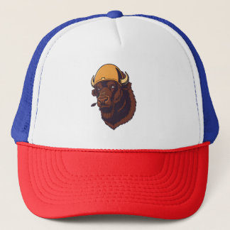 Büffel mit Helm Truckerkappe