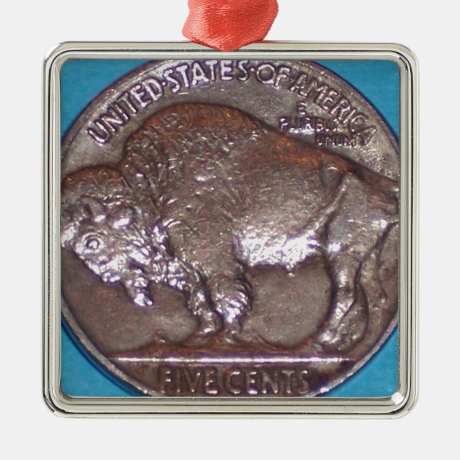 Büffel-Nickel Ornament Aus Metall (Vorne)