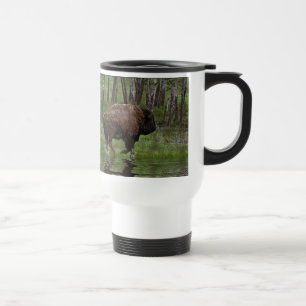 Büffel und Wald, Bison-Liebhaber Design Reisebecher