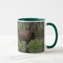 Büffel und Wald, Bison-Liebhaber Design