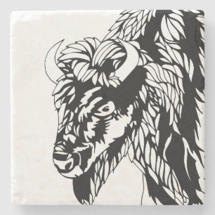 Büffel-Untersetzer Steinuntersetzer