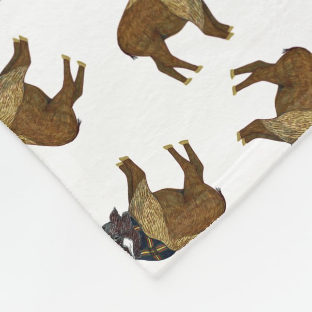 Büffel-Wurf-Decke Fleecedecke (Ecke)