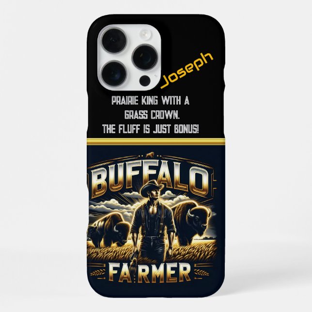 Büffelbauer mit Herde bei Dämmerung iPhone 16 Pro Max Hülle (Rückseite)