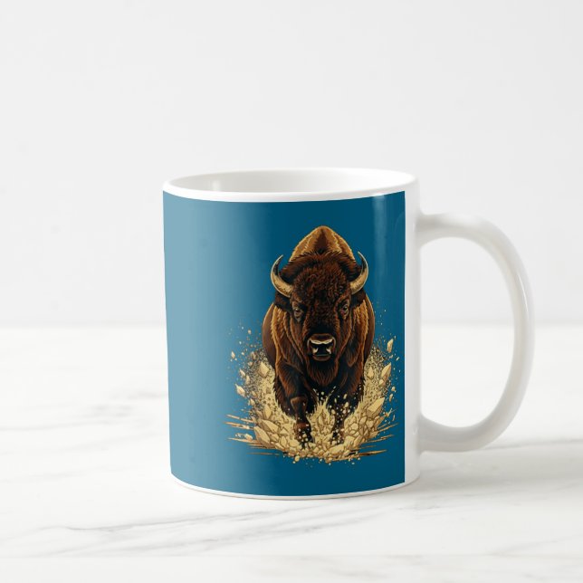 Büffelbüffel Amerikaner lieben Büffel für Mutter V Kaffeetasse (Rechts)