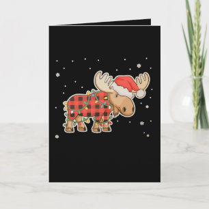 Büffelkariert Mützen-Weihnachtsmann-Hut-Christbaum Karte