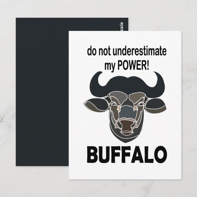 Büffelkopf Bison Tier Büffel Postkarte (Vorne/Hinten)