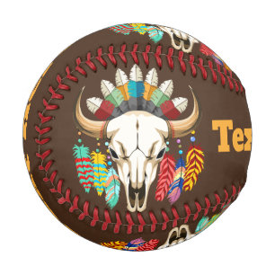 Büffelschädel-Emblem der amerikanischen Ureinwohne Baseball