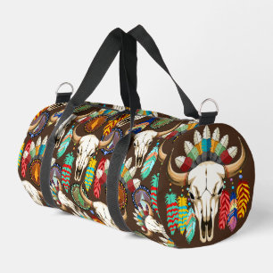 Büffelschädel-Emblem der amerikanischen Ureinwohne Duffle Bag