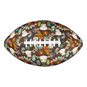 Büffelschädel-Emblem der amerikanischen Ureinwohne Football