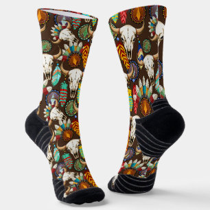 Büffelschädel-Emblem der amerikanischen Ureinwohne Socken