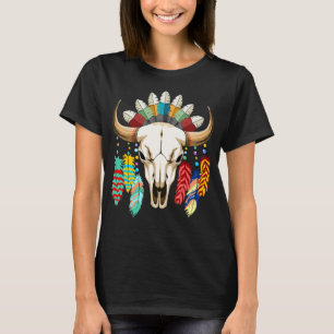 Büffelschädel-Emblem der amerikanischen Ureinwohne T-Shirt