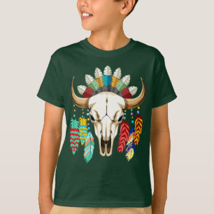Büffelschädel-Emblem der amerikanischen Ureinwohne T-Shirt