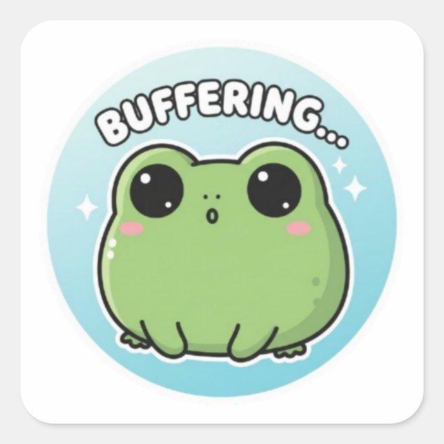 Buffering Frosch Aufkleber Süßer Leerfrosch Meme K (Vorderseite)