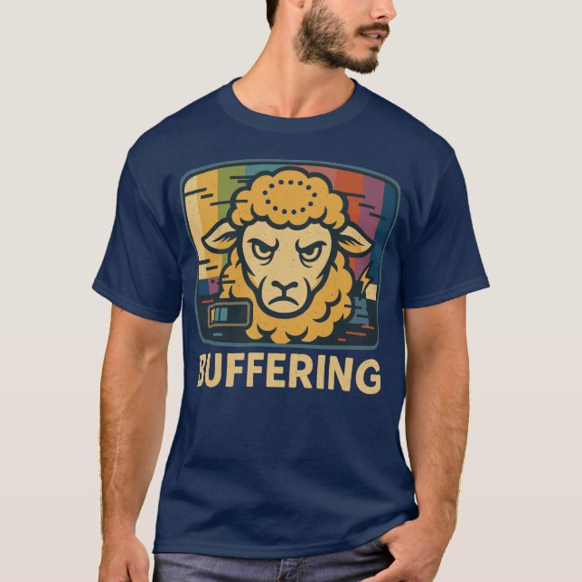 Buffering Sheep Glitch Art T - Shirt (Vorderseite)