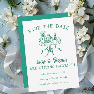 Büffet Abendtisch Hand Niedlich süß nach Maß gezog Save The Date