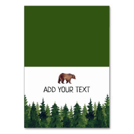 Buffet-Karte für Wasserfarbenwald Tischnummer