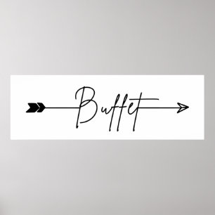 Buffetschild rechts Richtung Hochzeitszeichen Poster