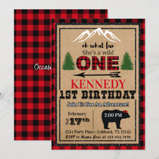 Buffle de la fille noire rouge Plaid Invitation d'