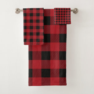 Buffle de Noël rouge et noir À damiers