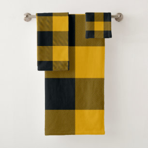 Buffle rustique Jaune Noir Plaid À damiers Chèques
