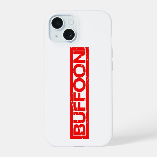Buffoon-Briefmarke iPhone 15 Hülle (Rückseite)