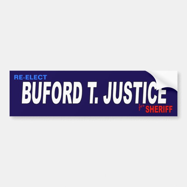 BUFORD T. JUSTIZ FÜR SCHERIFF AUTOAUFKLEBER (Vorne)