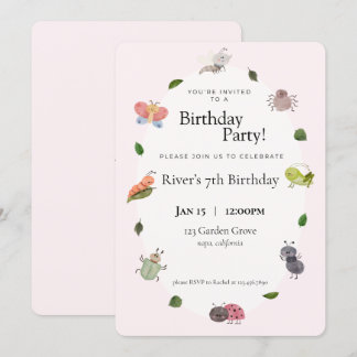 Bug Birthday Party Einladung