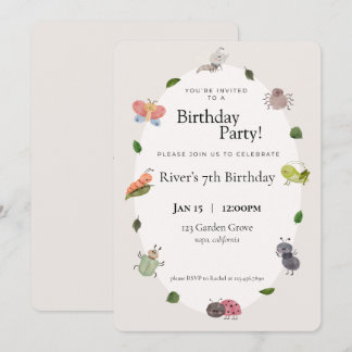 Bug Birthday Party Einladung