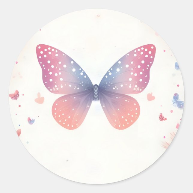 Bug Boho Soft Glow Live Butterfly Baby Dusche Runder Aufkleber (Vorderseite)