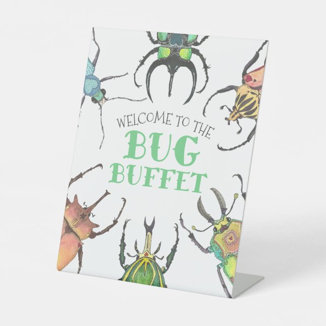 Bug Buffet Party Food Table Oben Sockelschild (Vorderseite)