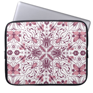 Bug, dunkle Magenta und rosa auf weiß Laptopschutzhülle