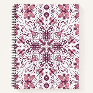 Bug, dunkle Magenta und rosa auf weiß Notizbuch