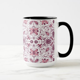 Bug, dunkle Magenta und rosa auf weiß Tasse