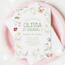 Bug Girl Anniversaire Invitation Insect Party